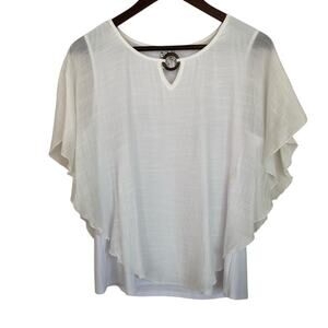 Naif Petite White Layered Blouse - PXL